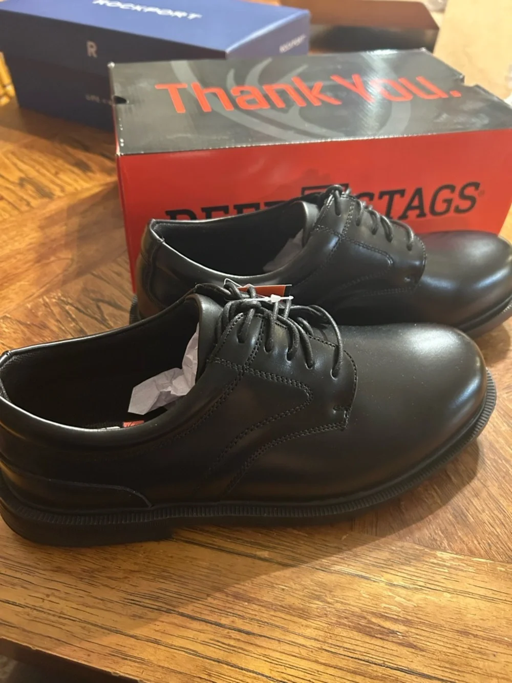 Deer Stags Times Shoes Mens Size 9 W Black Leather Derby Oxford Dress Comfort